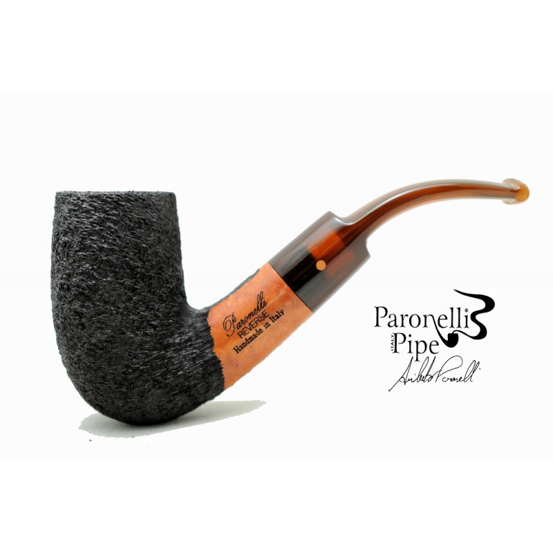 Briar pipe Paronelli REVERSE rusticated handmade