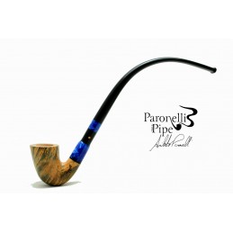 Briar pipe Paronelli bent churchwarden handmade with double mouthpiece