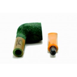 Kit prima pipa Paronelli radica billiard rusticata forest green