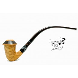 Wild olive wood pipe Paronelli CALABASH churchwarden handmade double mouthpiece