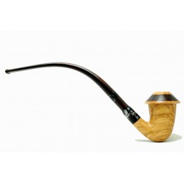 Wild olive wood pipe Paronelli CALABASH churchwarden handmade double mouthpiece