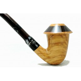 Pipa Paronelli olivastro CALABASH churchwarden fatta a mano doppio bocchino