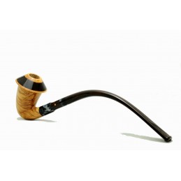 Wild olive wood pipe Paronelli CALABASH churchwarden handmade double mouthpiece