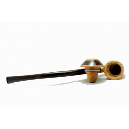 Pipa Paronelli olivastro CALABASH churchwarden fatta a mano doppio bocchino