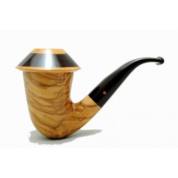 Wild olive wood pipe Paronelli CALABASH churchwarden handmade double mouthpiece