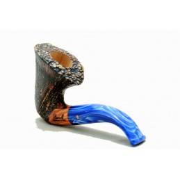 Briar pipe Paronelli bent freehand sandblast handmade