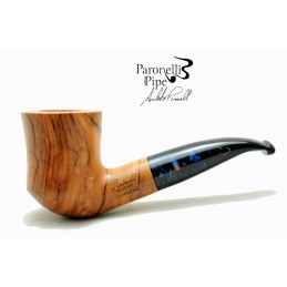 Wild olive wood pipe Paronelli REVERSE half bent handmade