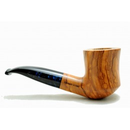 Wild olive wood pipe Paronelli REVERSE half bent handmade