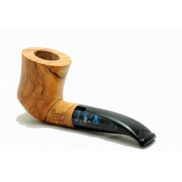 Wild olive wood pipe Paronelli REVERSE half bent handmade