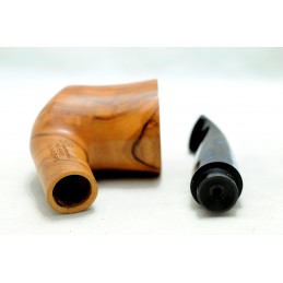 Wild olive wood pipe Paronelli REVERSE half bent handmade