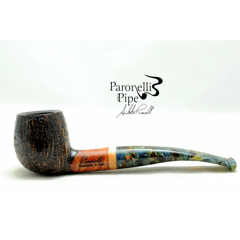 Briar pipe Paronelli half bent sandblast handmade