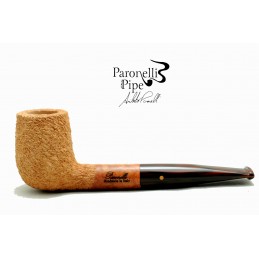 Pipa Paronelli radica billiard 9mm rusticata naturale fatta a mano