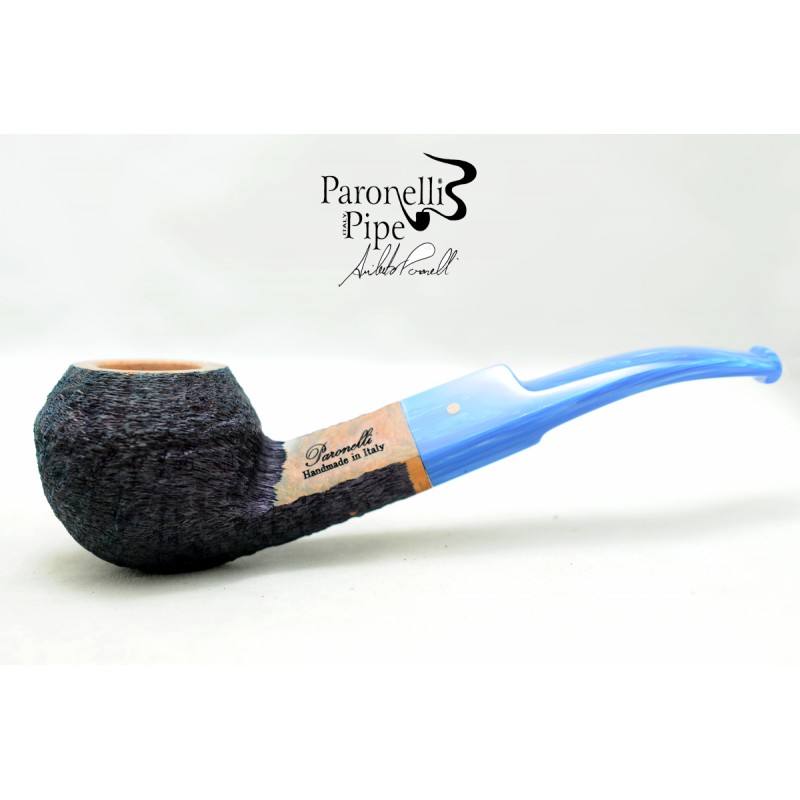 Briar pipe Paronelli rhodesian rusticated night blue handmade