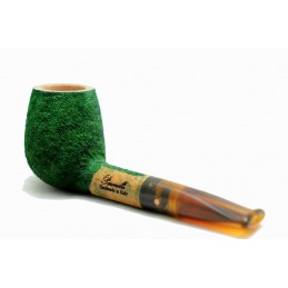 Briar pipe Paronelli chubby apple 9mm rusticated green handmade