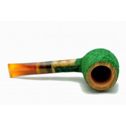 Briar pipe Paronelli chubby apple 9mm rusticated green handmade