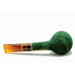 Briar pipe Paronelli chubby apple 9mm rusticated green handmade