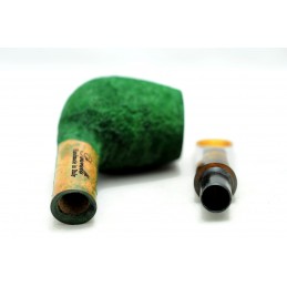 Briar pipe Paronelli chubby apple 9mm rusticated green handmade