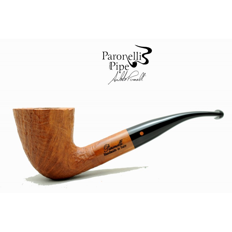 Briar pipe Paronelli half bent sandblast natural handmade