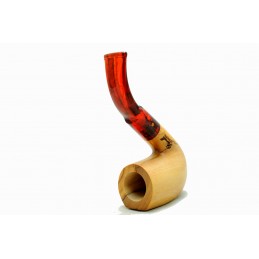 Olive wood pipe Paronelli bent freehand handmade