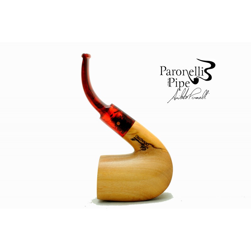 Olive wood pipe Paronelli bent freehand handmade