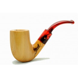 Olive wood pipe Paronelli bent freehand handmade