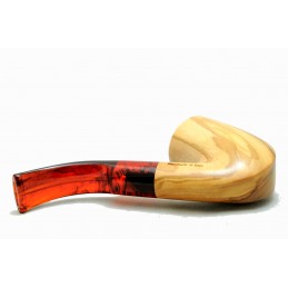 Olive wood pipe Paronelli bent freehand handmade