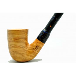 Wild olive wood pipe Paronelli churchwarden handmade double mouthpiece