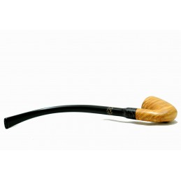 Wild olive wood pipe Paronelli churchwarden handmade double mouthpiece