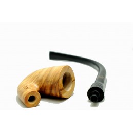 Wild olive wood pipe Paronelli churchwarden handmade double mouthpiece