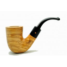 Wild olive wood pipe Paronelli churchwarden handmade double mouthpiece