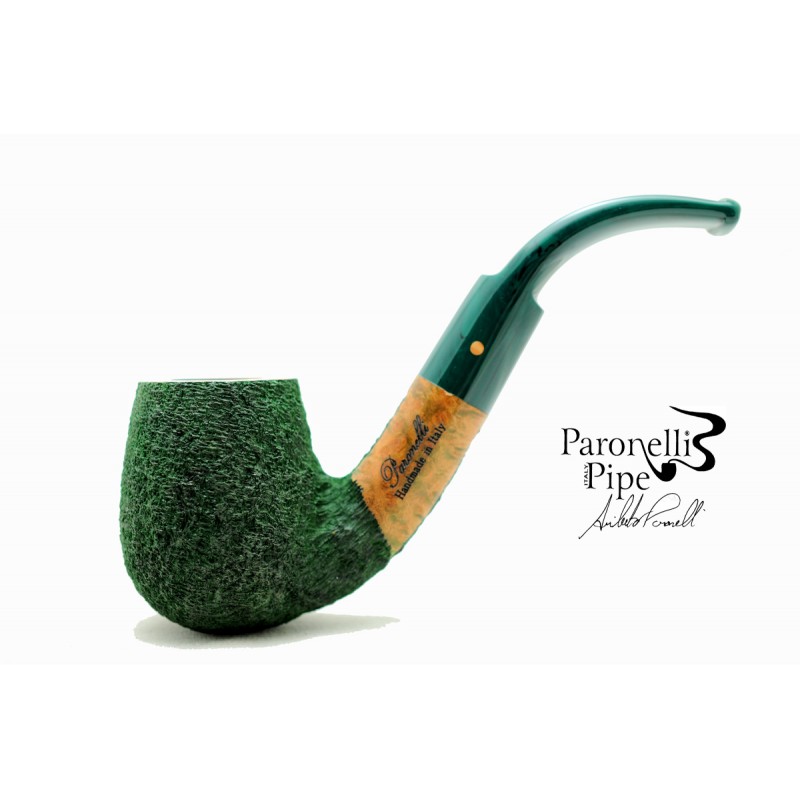 Pipa Paronelli radica curva rusticata forest green