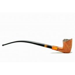 Pipa Paronelli radica semicurva churchwarden fatta a mano con doppio bocchino