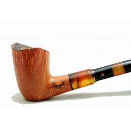 Pipa Paronelli radica semicurva churchwarden fatta a mano con doppio bocchino