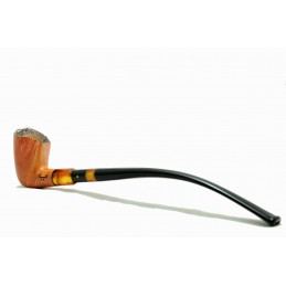 Pipa Paronelli radica semicurva churchwarden fatta a mano con doppio bocchino