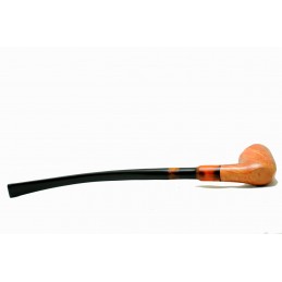 Pipa Paronelli radica semicurva churchwarden fatta a mano con doppio bocchino