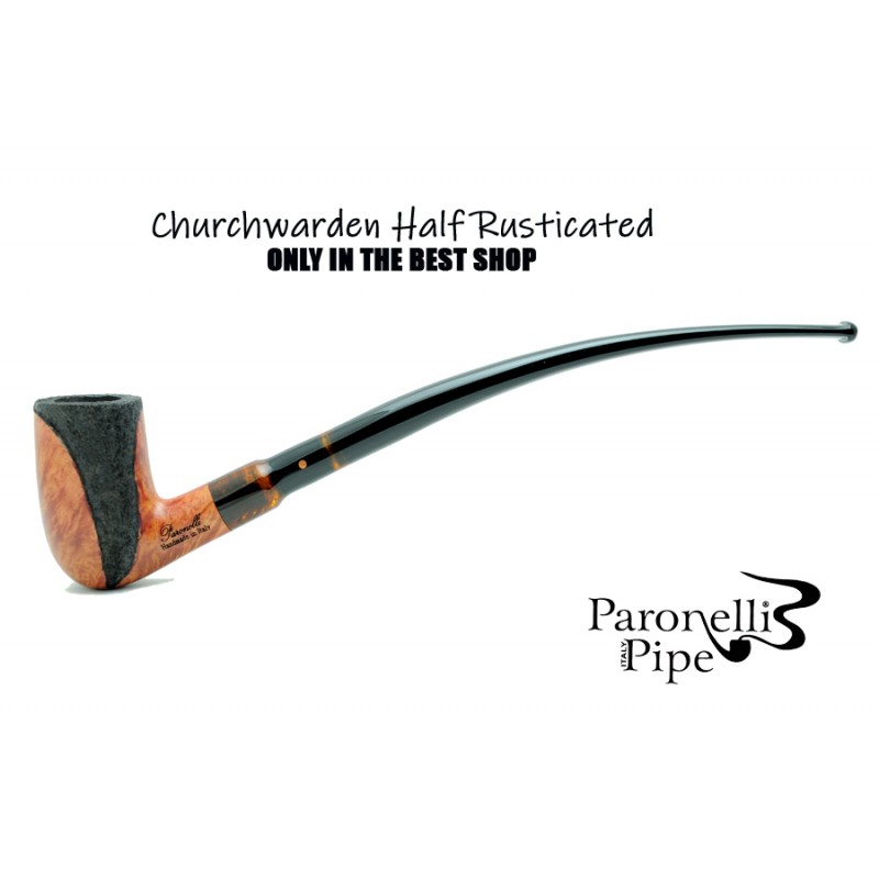 Briar pipe Paronelli CHURCHWARDEN HALF RUSTICATED handmade