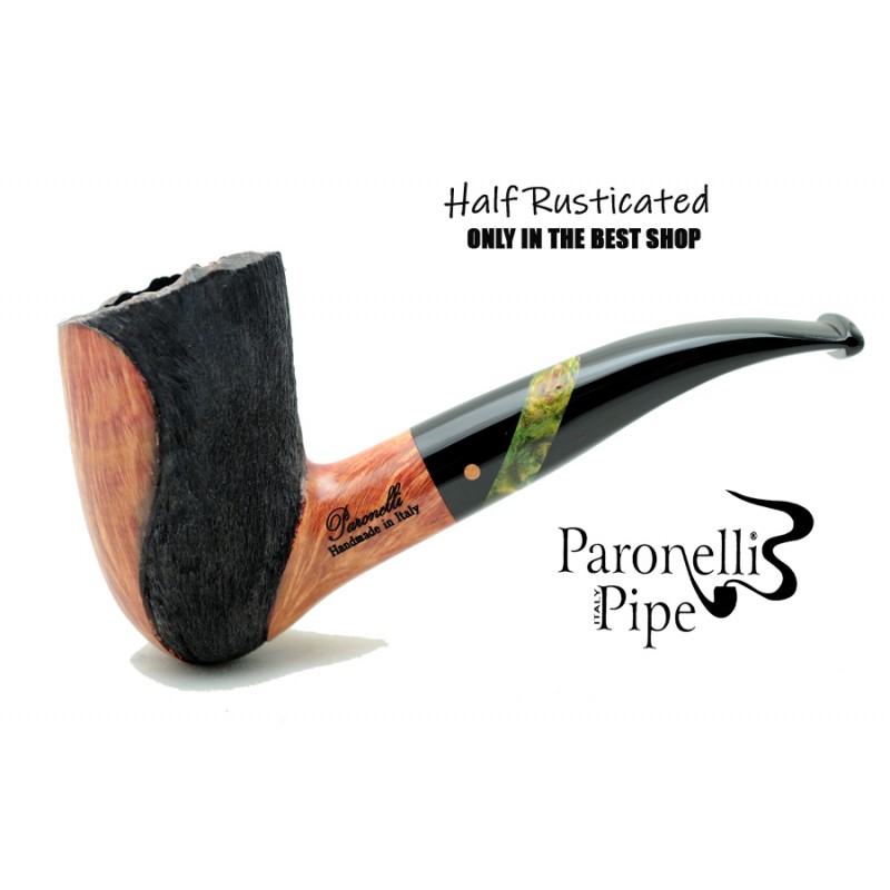 Briar pipe Paronelli HALF RUSTICATED handmade