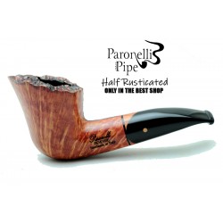 Briar pipe Paronelli REVERSE HALF RUSTICATED handmade