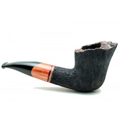 Briar pipe Paronelli REVERSE HALF RUSTICATED handmade