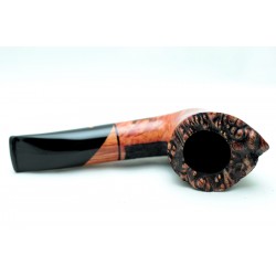 Briar pipe Paronelli REVERSE HALF RUSTICATED handmade