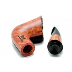 Briar pipe Paronelli REVERSE HALF RUSTICATED handmade